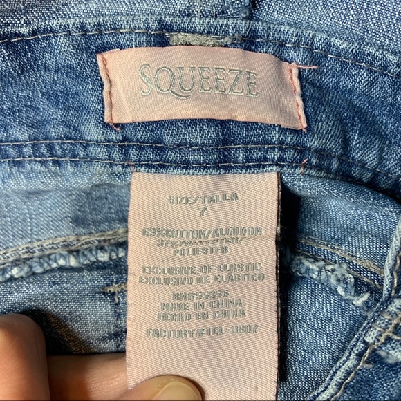 NWT SQUEEZE Denim Jean Shortalls Girls' Size 7 - Picture 7 of 8